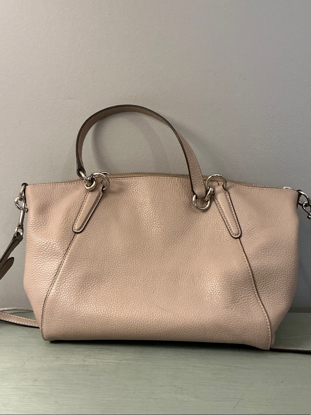 Coach F28993 Kelsey Pebbled Leather Shoulder Satchel Crossbody in Grayish Taupe - Picture 6 of 14